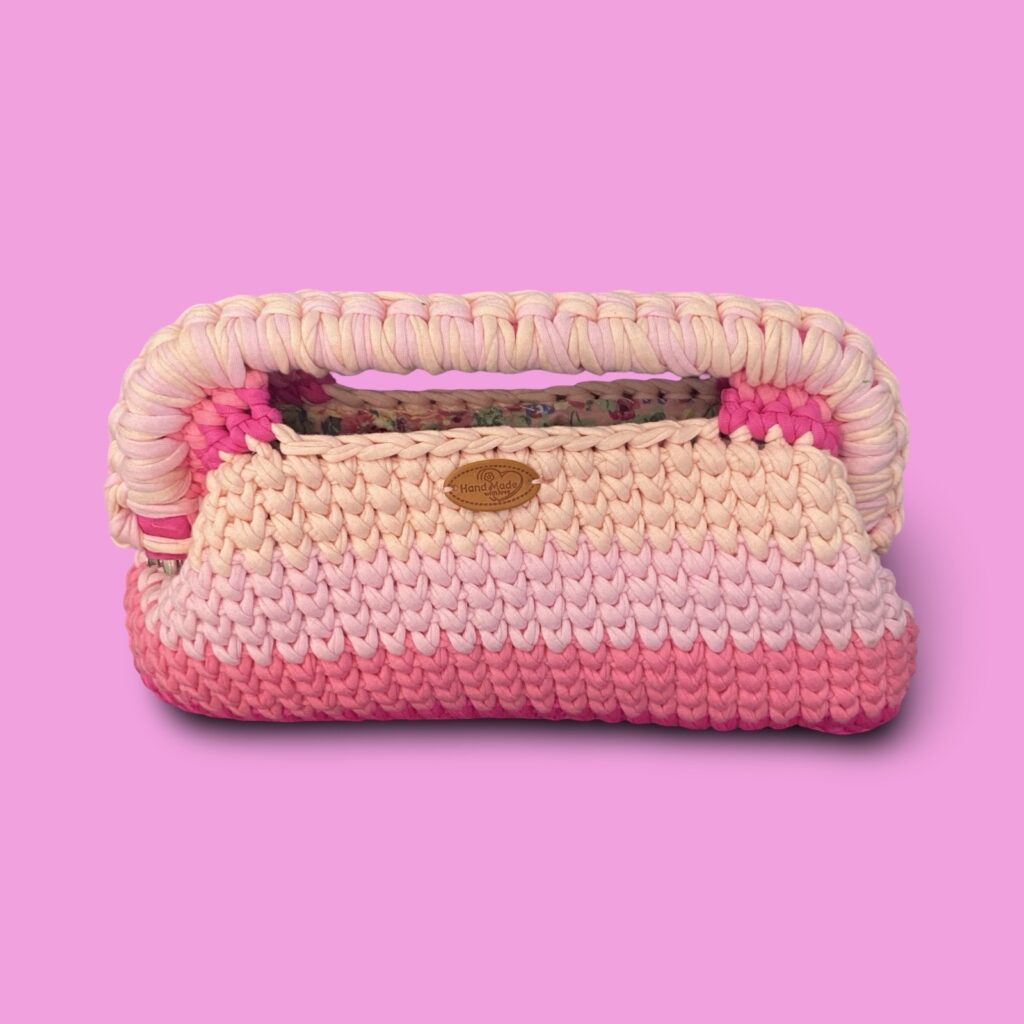 Pink multi colour clutch bag #0035