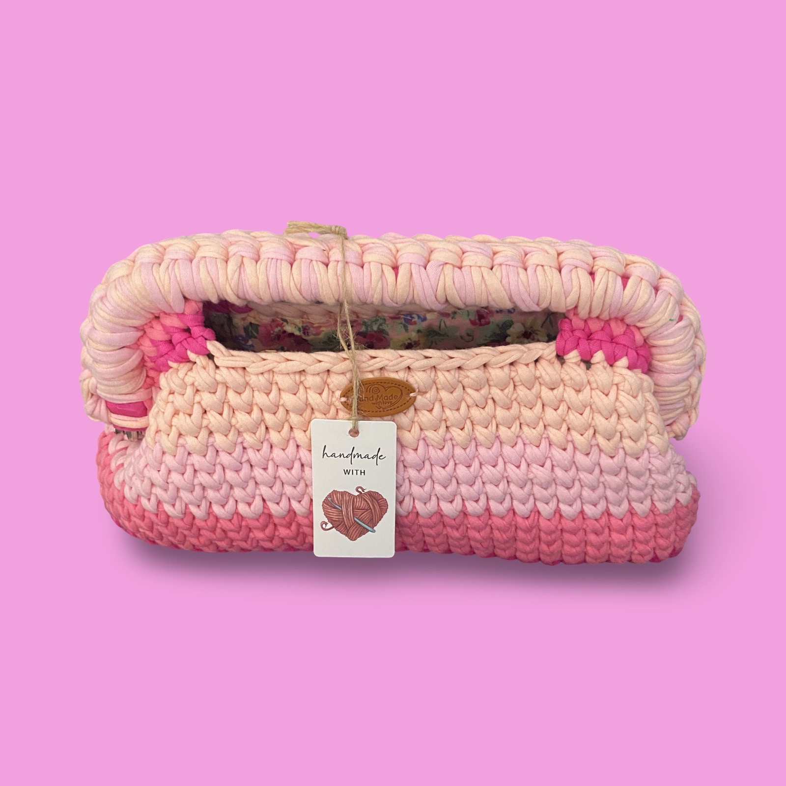 Pink multi colour clutch bag #0035 - Image 5
