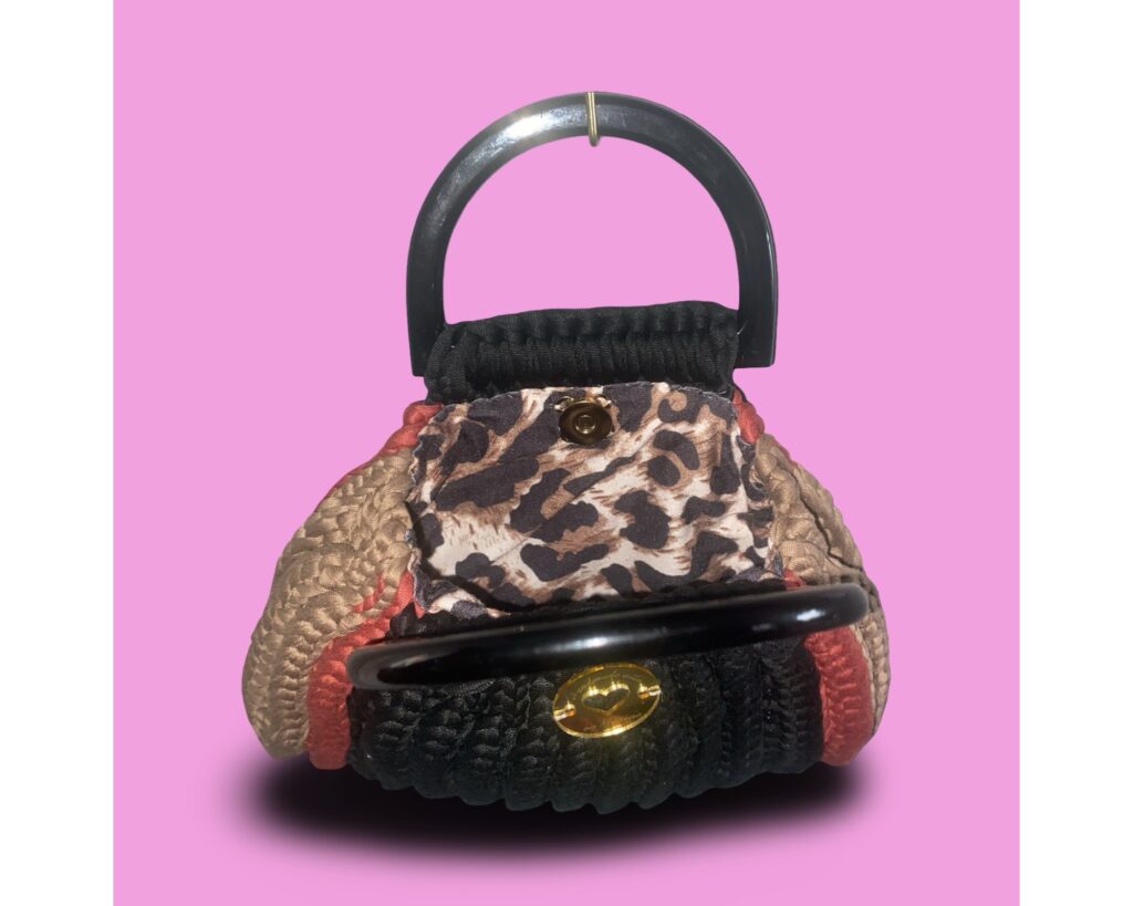 Handmade crochet multi colour handbag #0046