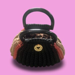 Handmade crochet multi colour handbag #0046 - Image 4