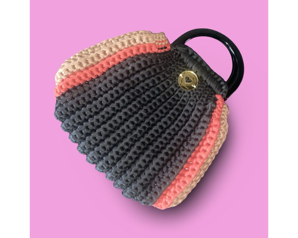 Handmade crochet multi colour handbag #0046