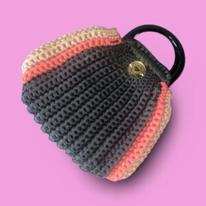 Handmade crochet multi colour handbag #0046 - Image 2