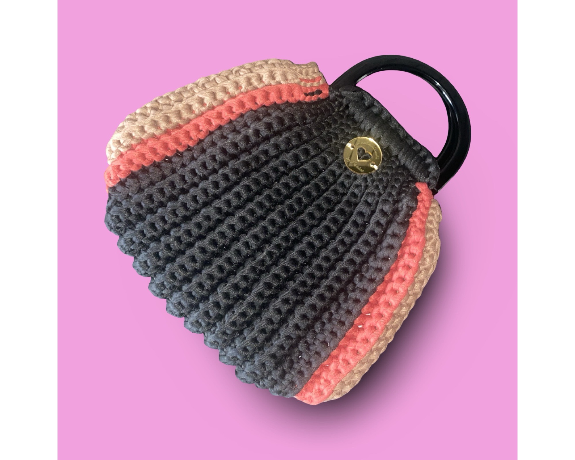 Handmade crochet multi colour handbag #0046 - Image 2