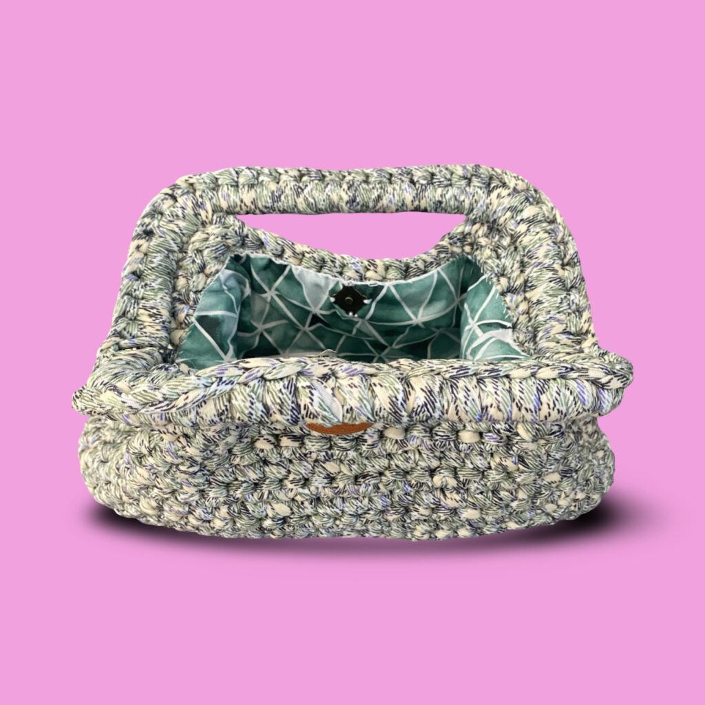 Green multi crochet clutch bag #0003