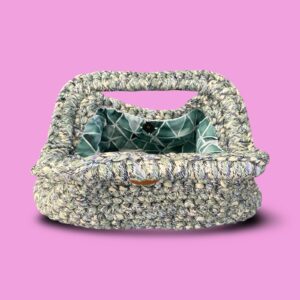 Green multi crochet clutch bag #0003 - Image 3