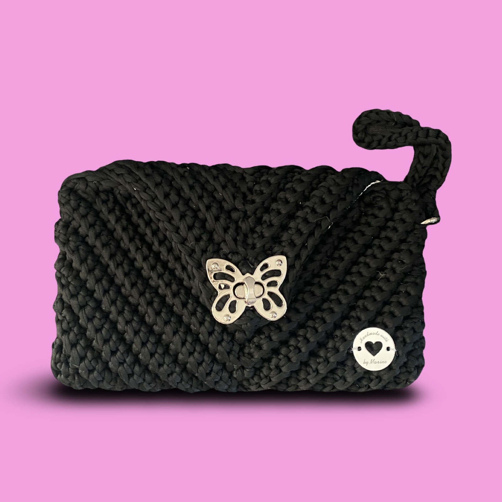 Black crochet clutch bag #0013 - Image 1