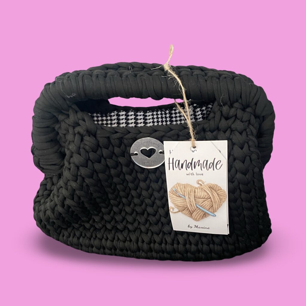 Black crochet clutch bag #0034
