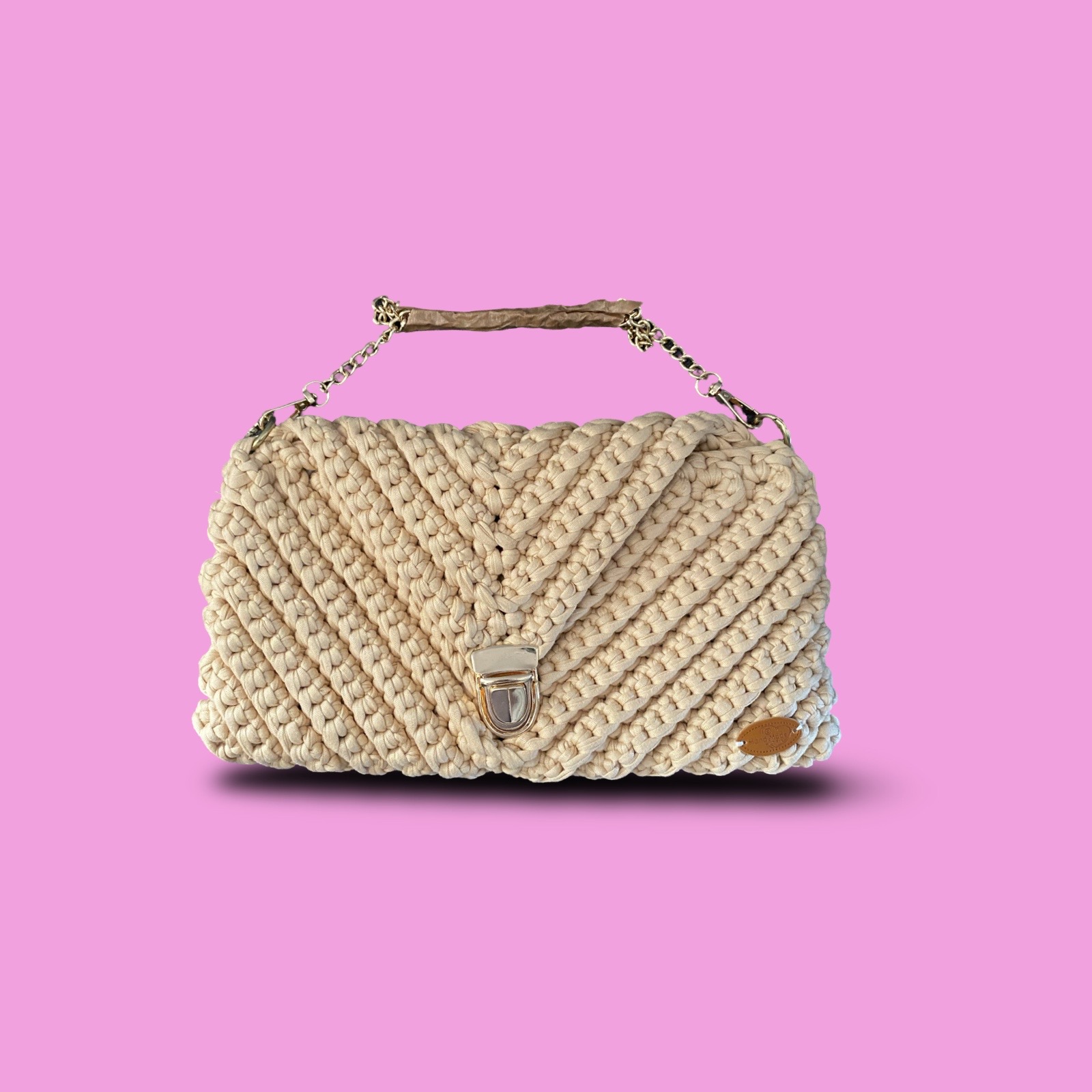 Khaki crochet shoulder bag #0021 - Image 1