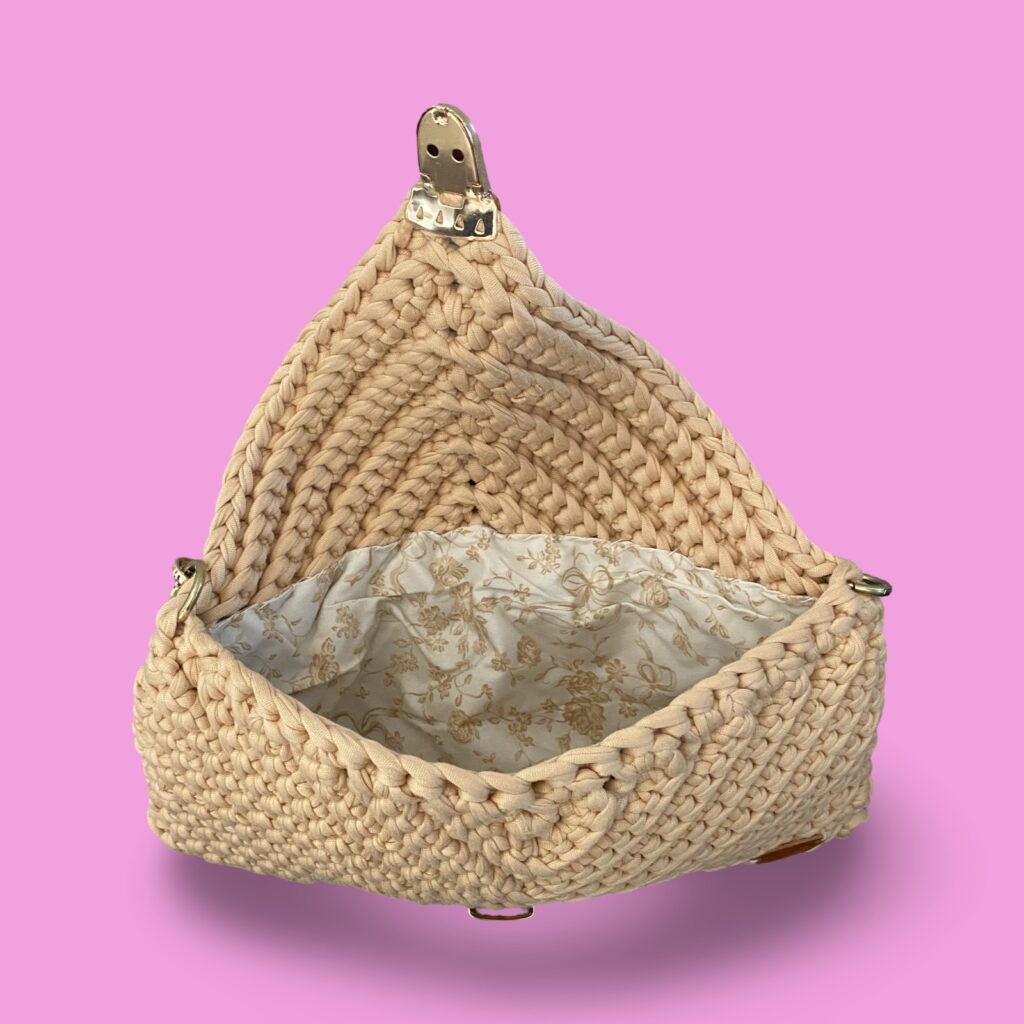 Khaki crochet shoulder bag #0021
