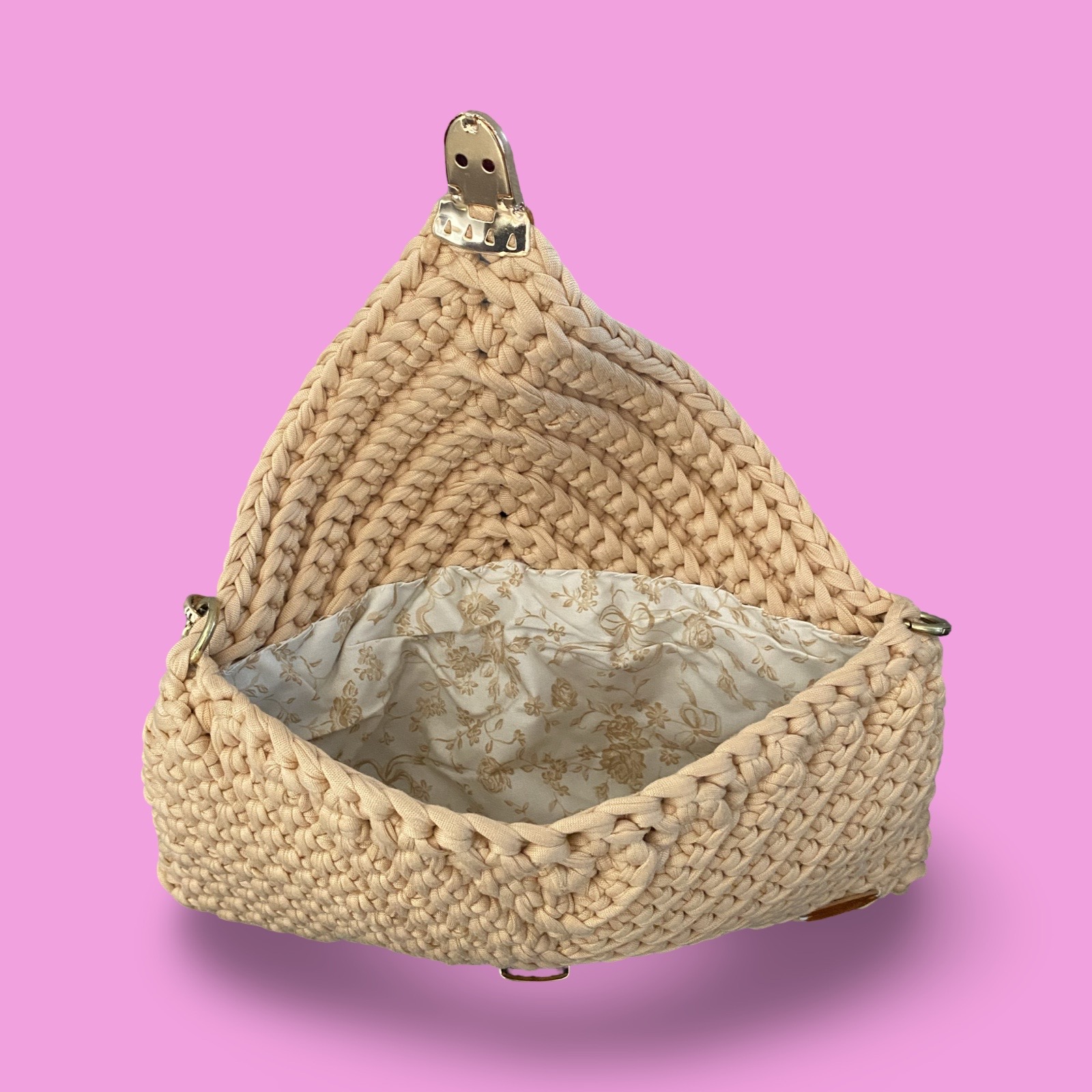 Khaki crochet shoulder bag #0021 - Image 3