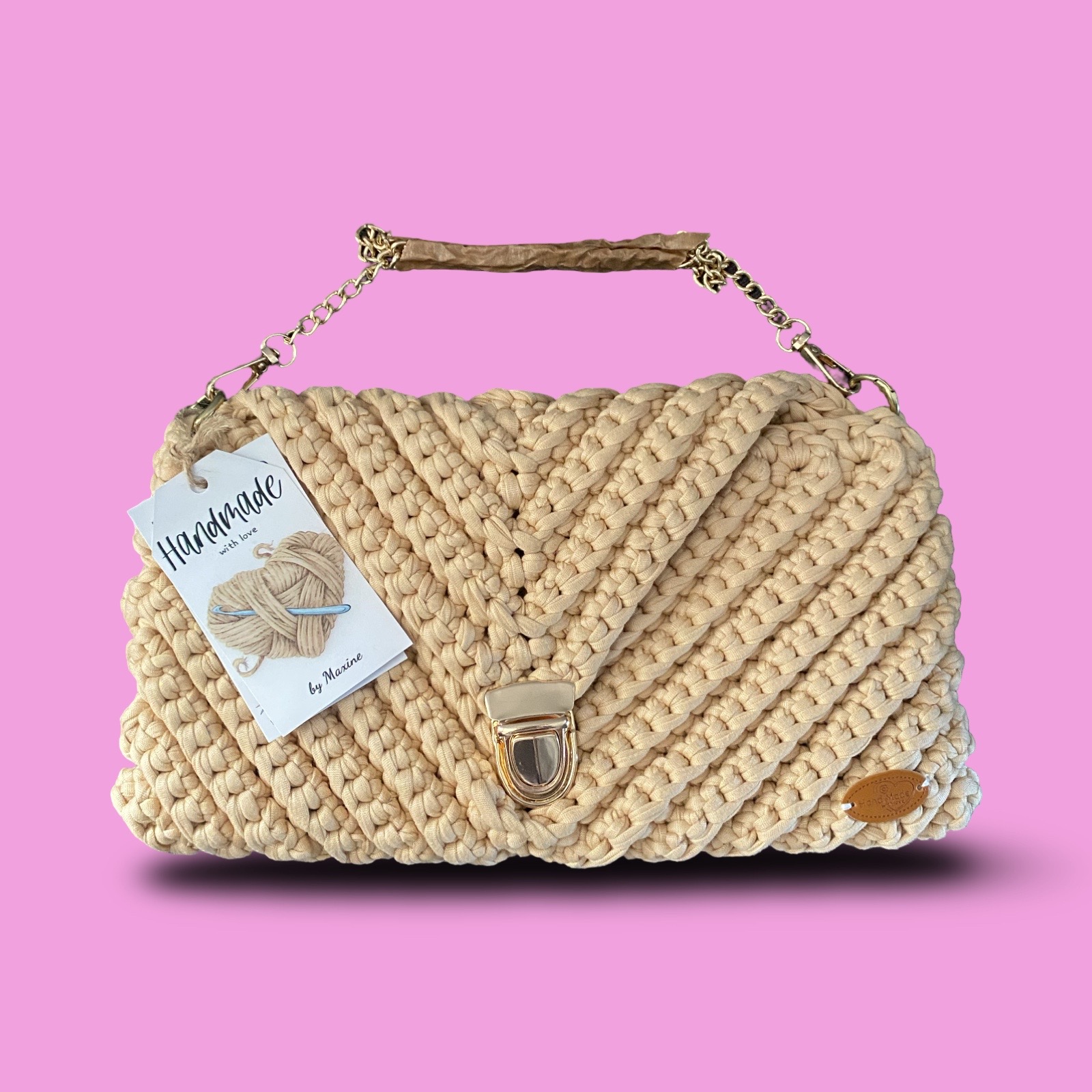 Khaki crochet shoulder bag #0021 - Image 2