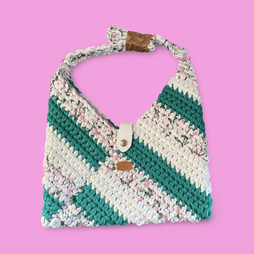 Multi colour crochet tote bag #0028