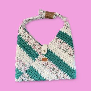 Multi colour crochet tote bag #0028