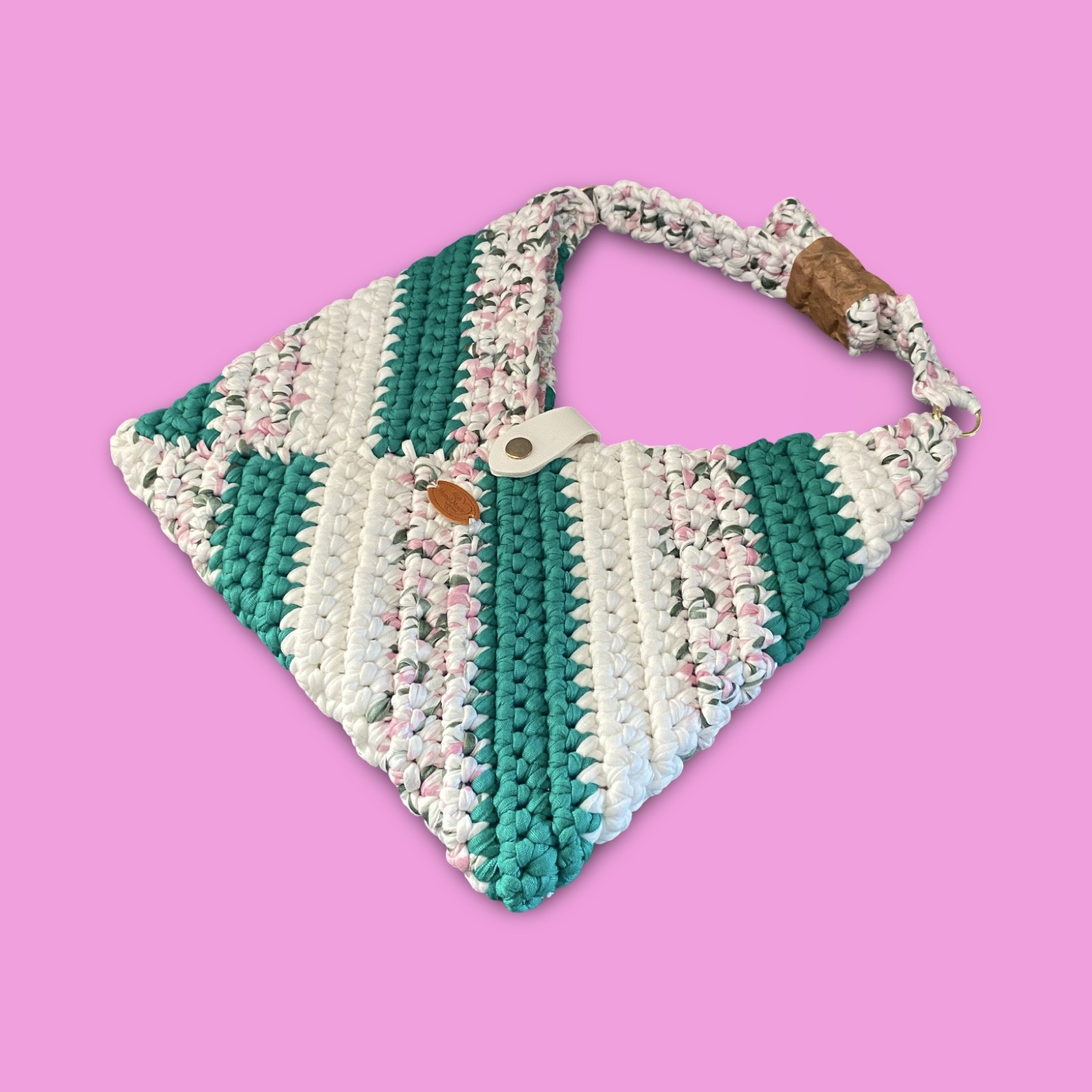 Multi colour crochet tote bag #0028 - Image 2