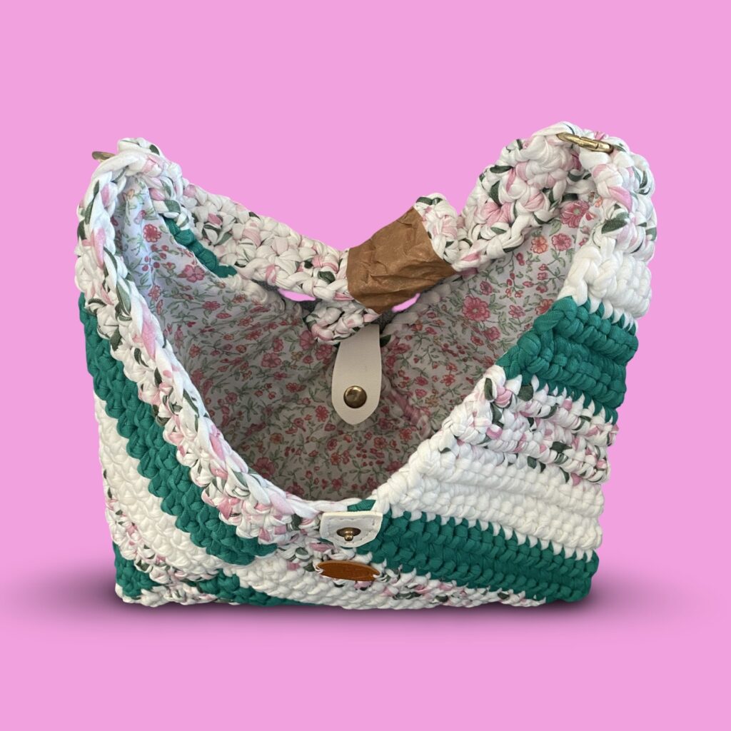 Multi colour crochet tote bag #0028
