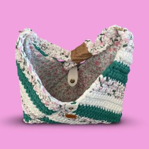 Multi colour crochet tote bag #0028 - Image 3