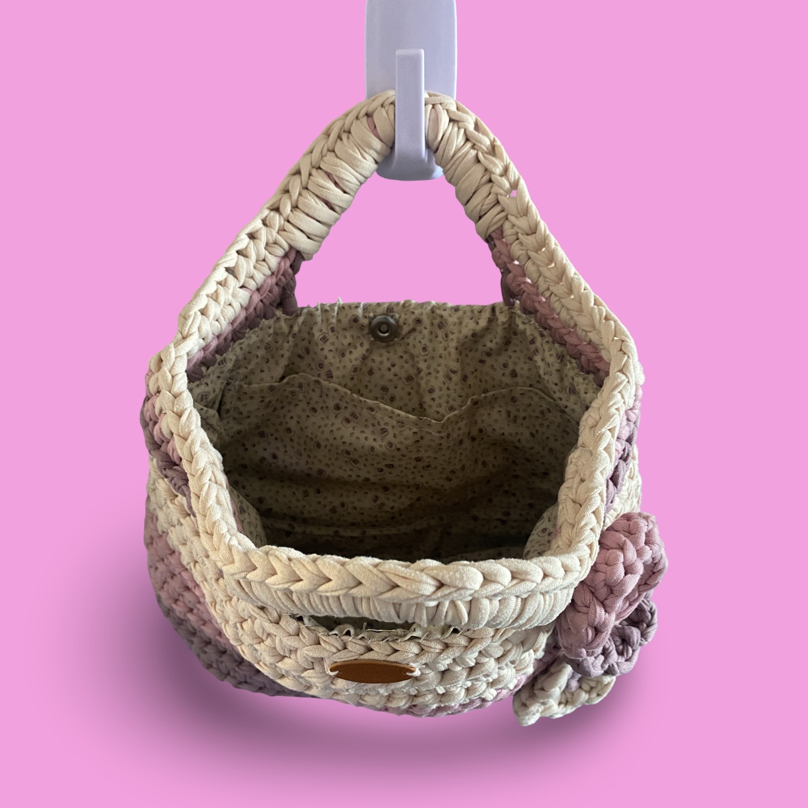 Multi colour crochet hand bag #0020 - Image 4