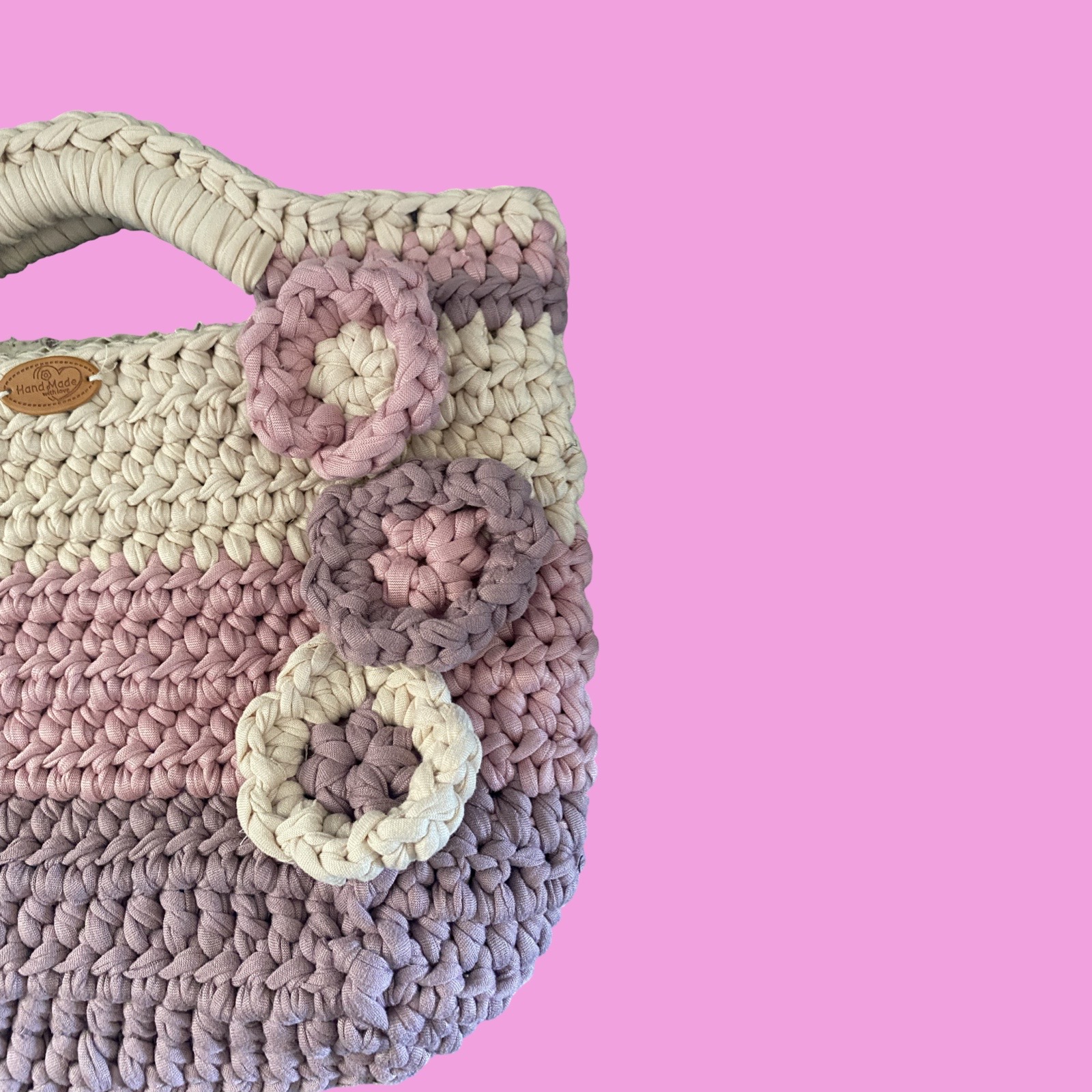 Multi colour crochet hand bag #0020 - Image 3