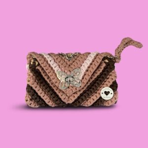 Multi colour crochet church bag #0022
