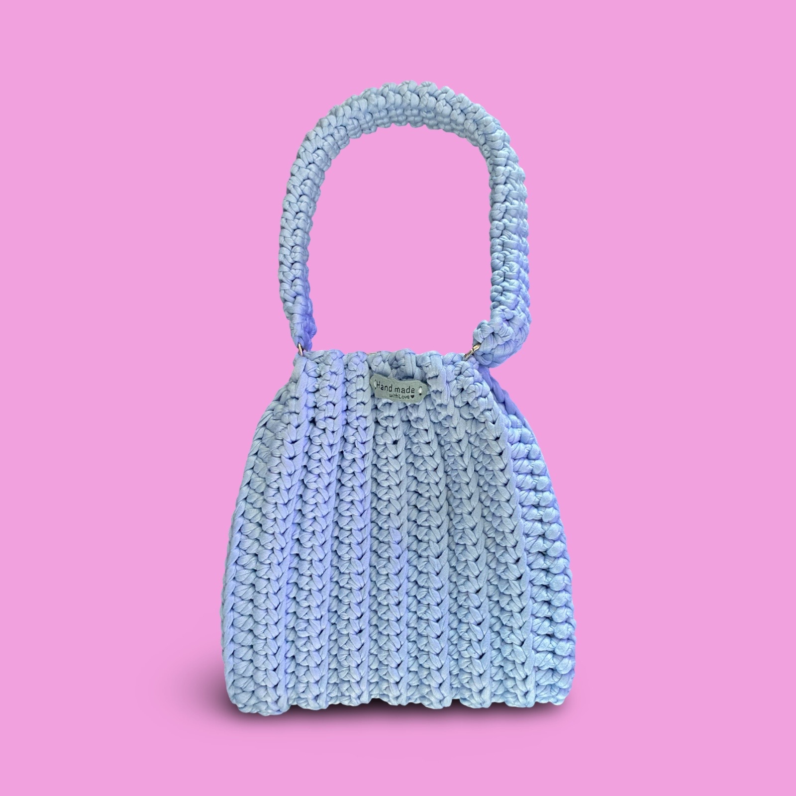 Baby blue crochet hand bag #0038 - Image 1