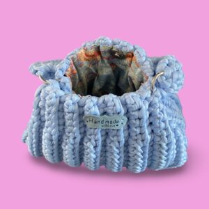 Baby blue crochet hand bag #0038 - Image 3