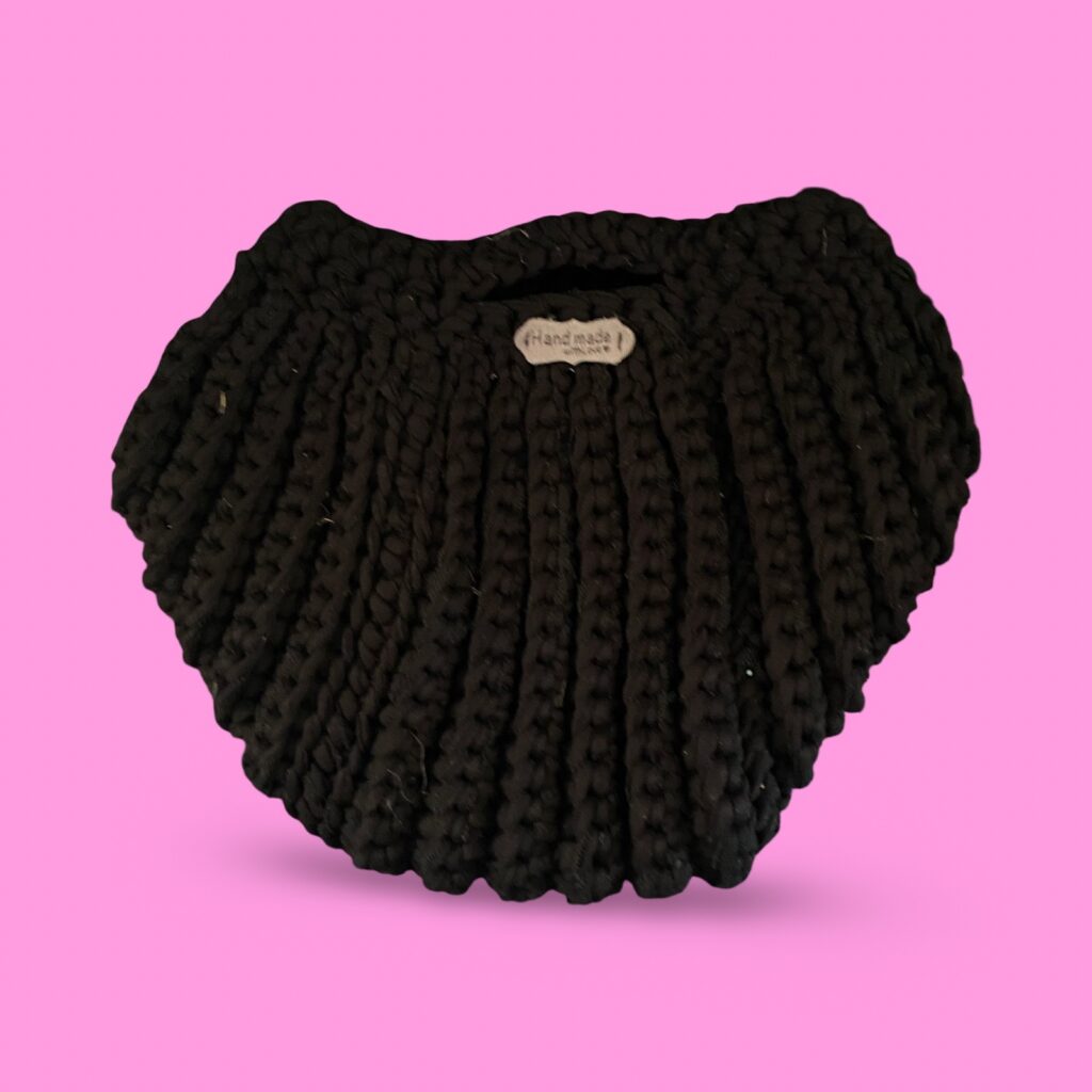 Black crochet clutch bag #0039