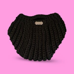 Black crochet clutch bag #0039