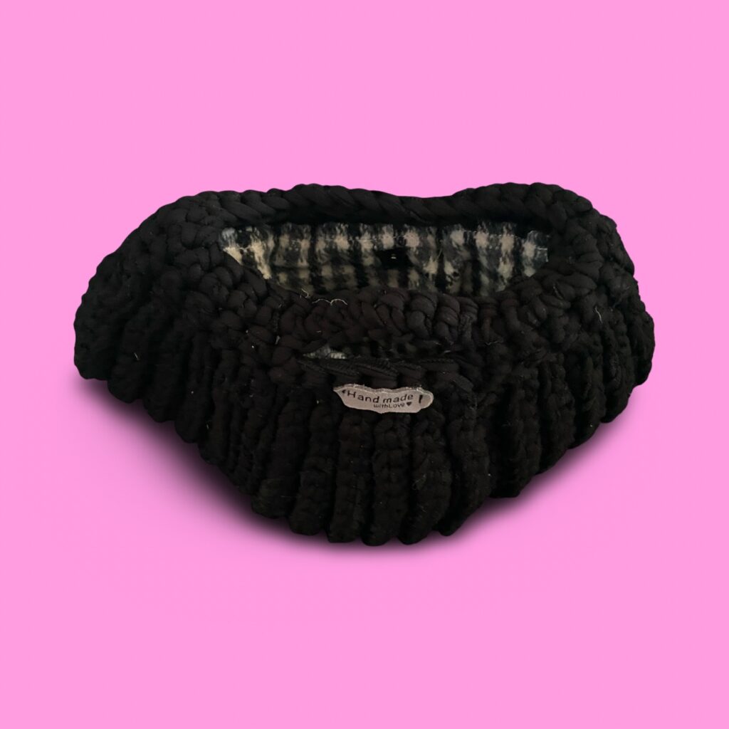 Black crochet clutch bag #0039
