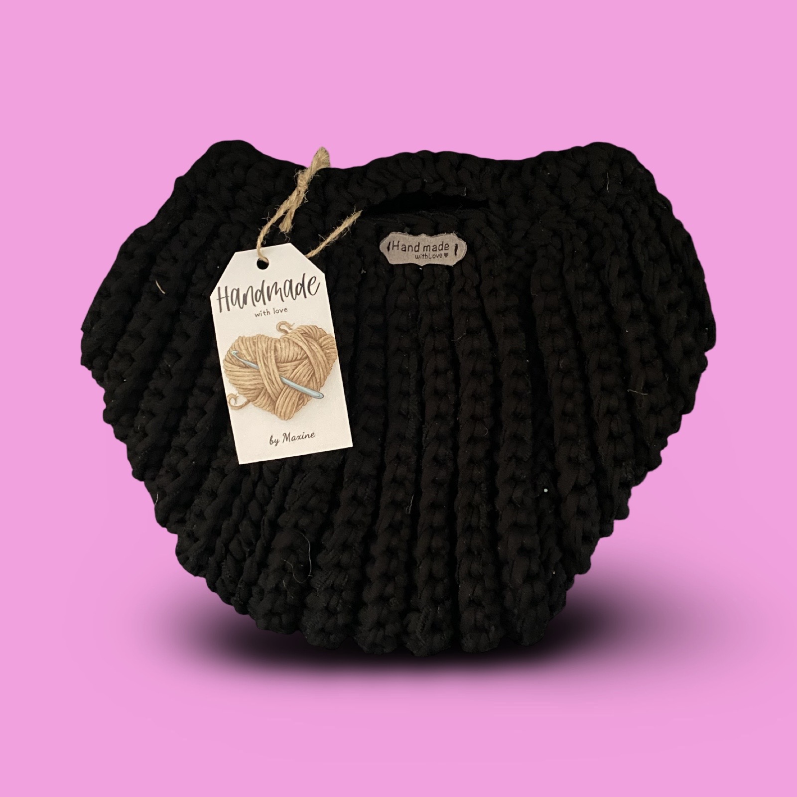 Black crochet clutch bag #0039 - Image 5