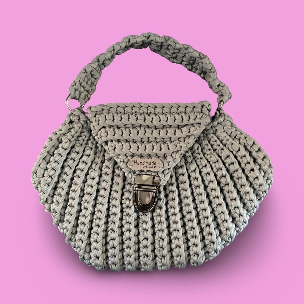 Grey crochet hand bag #0023