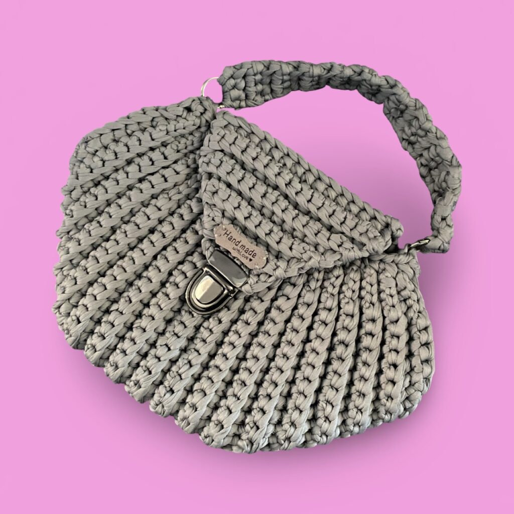 Grey crochet hand bag #0023