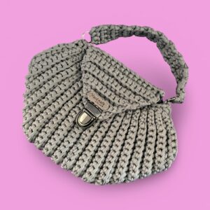 Grey crochet hand bag #0023 - Image 2