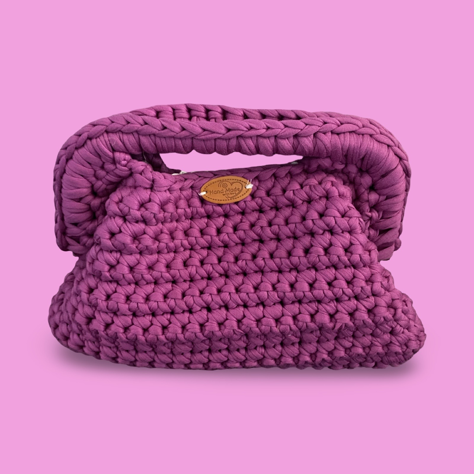 Small purple crochet clutch bag #0002 - Image 1