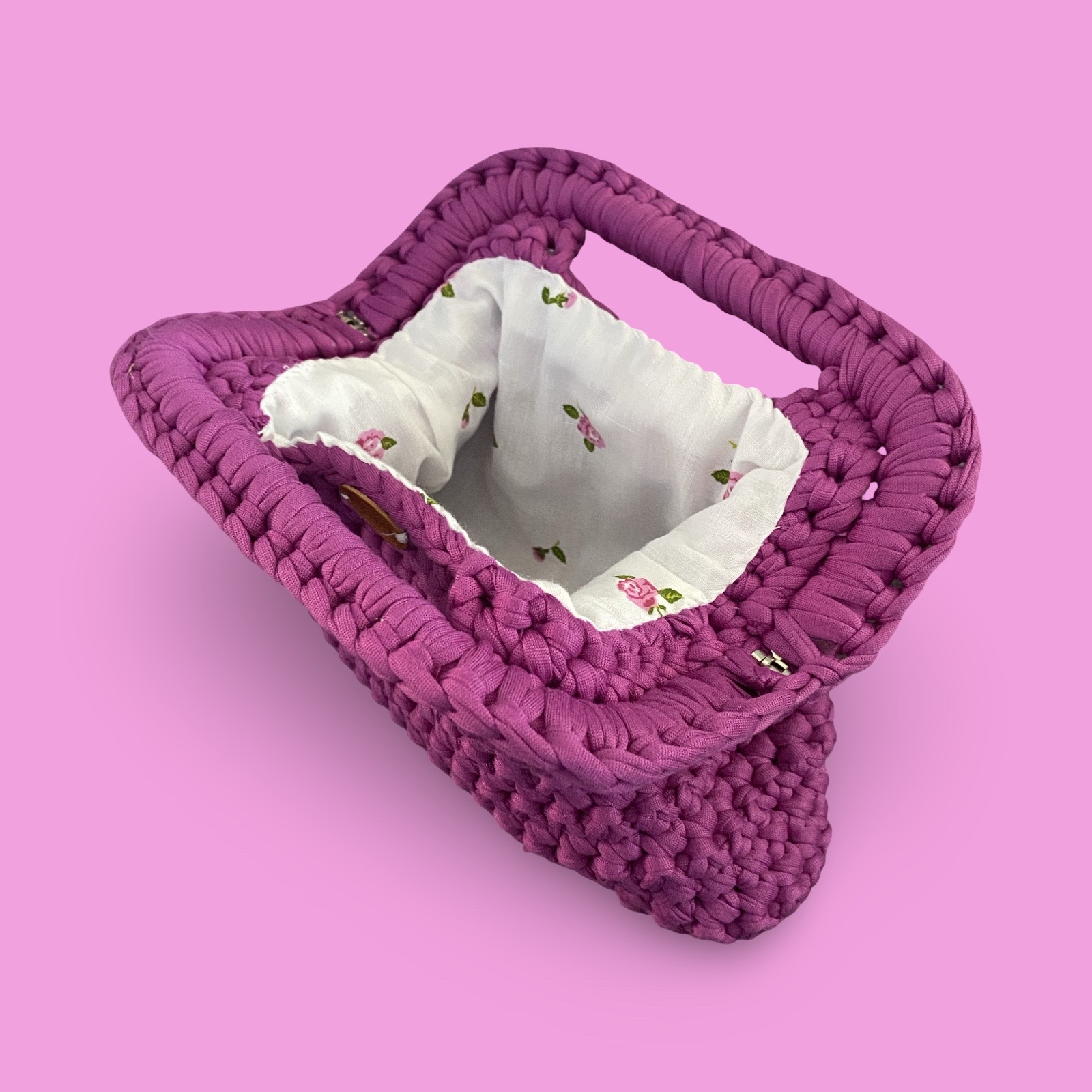 Small purple crochet clutch bag #0002 - Image 4