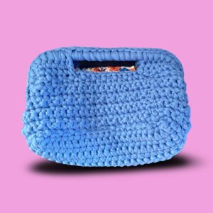 Blue crochet clutch bag #0005 - Image 2