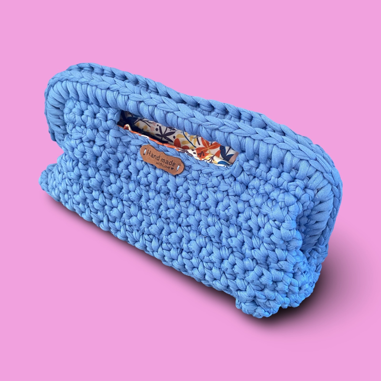 Blue crochet clutch bag #0005 - Image 3