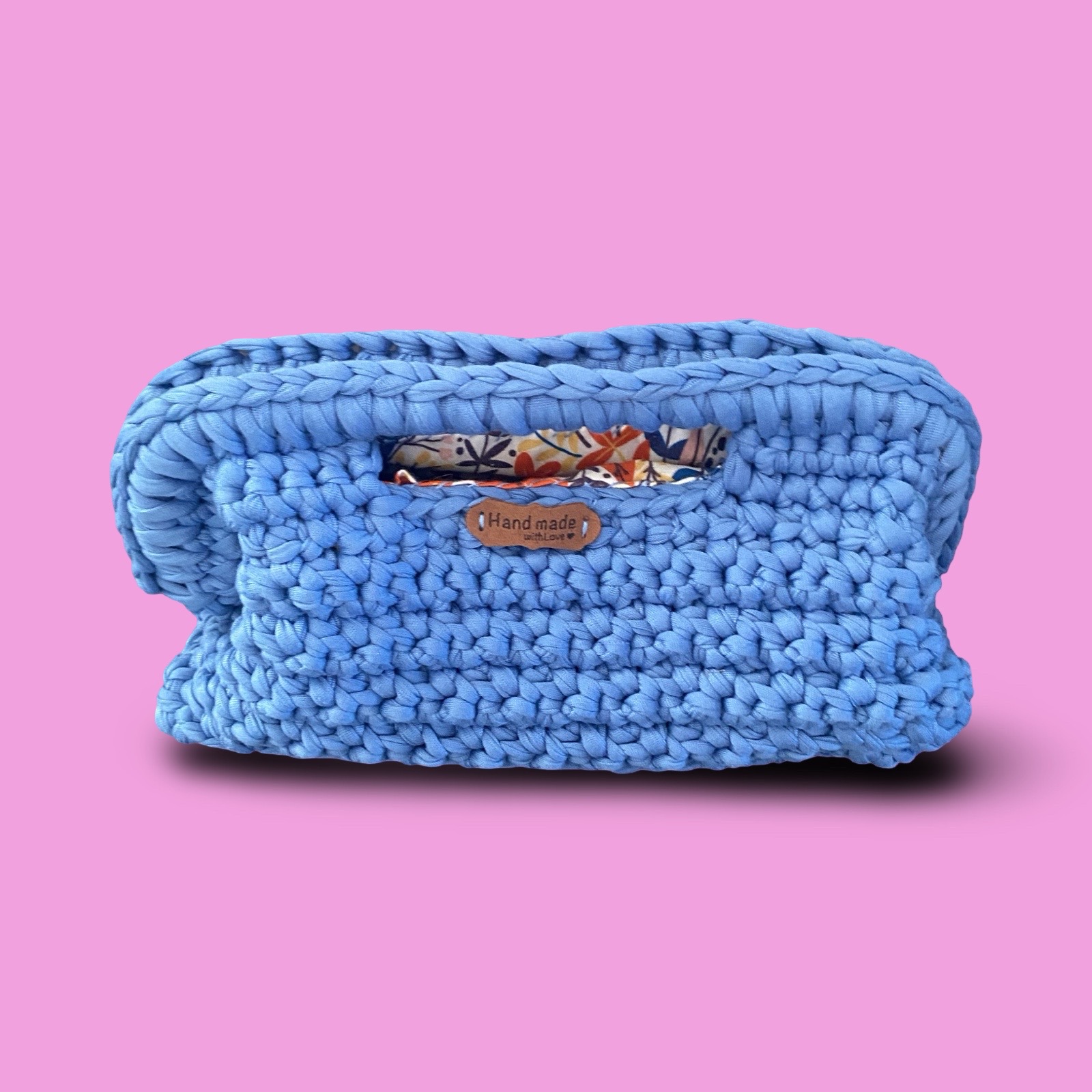 Blue crochet clutch bag #0005 - Image 1