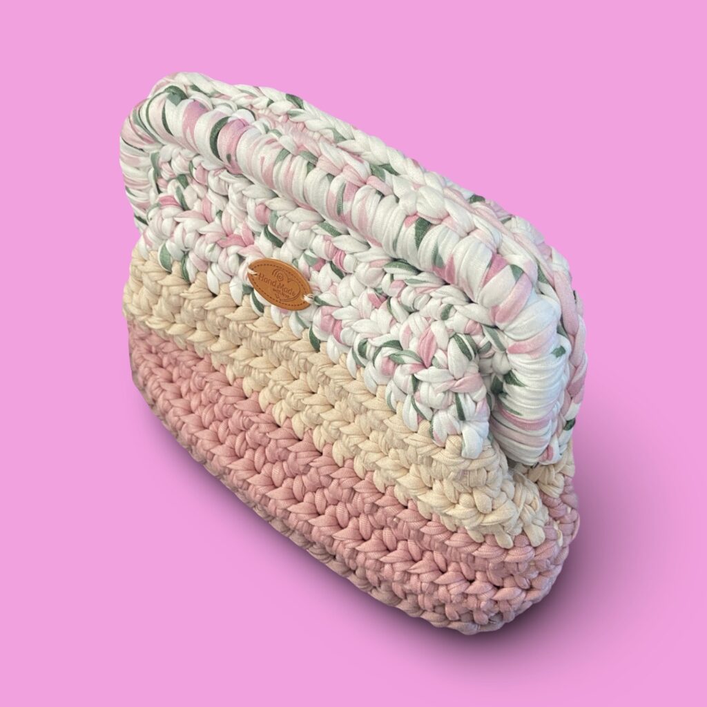Small multi colour crochet clutch bag #0027