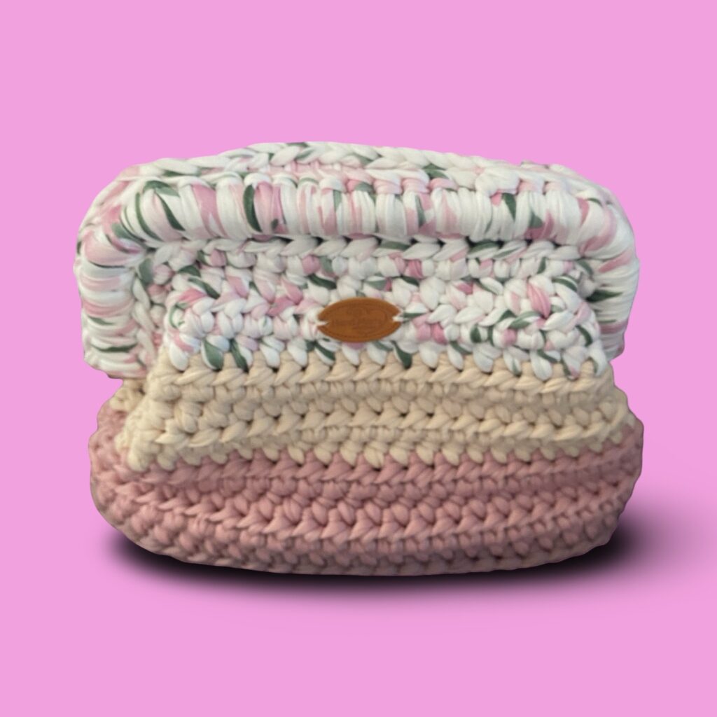 Small multi colour crochet clutch bag #0027