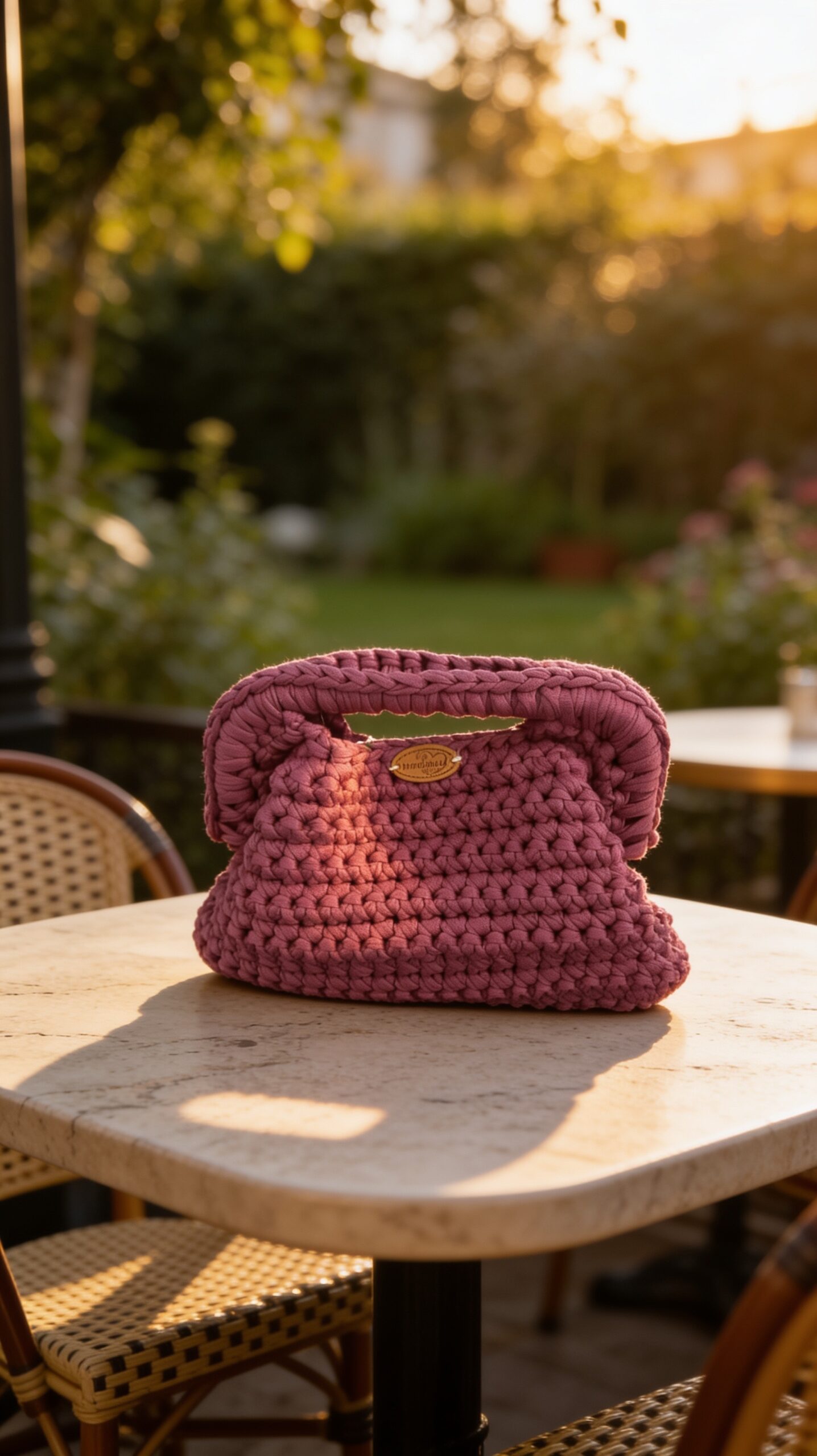 Small purple crochet clutch bag #0002 - Image 5