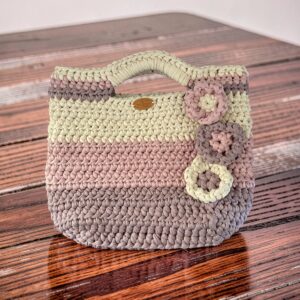 Multi colour crochet hand bag #0020 - Image 5
