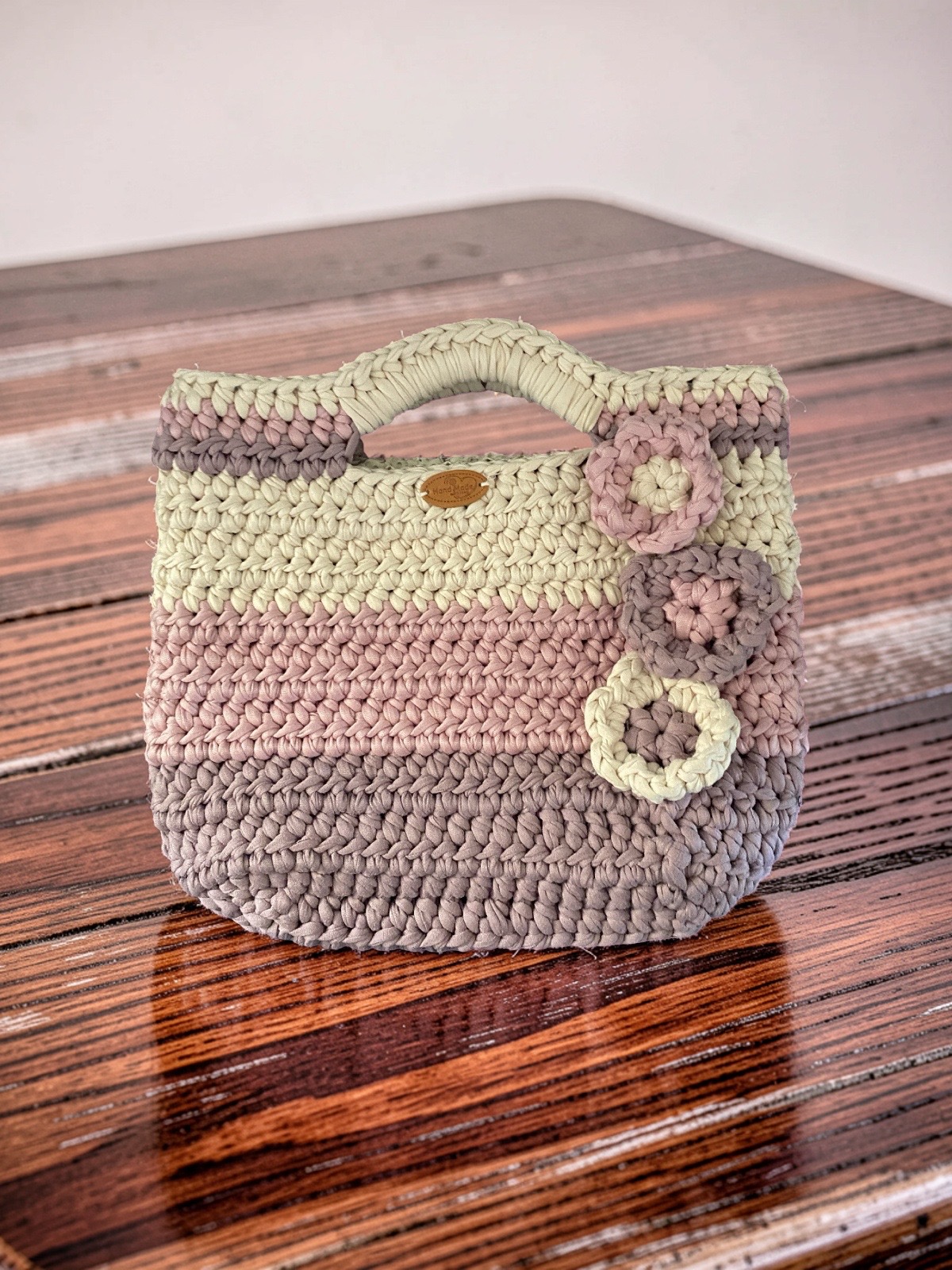 Multi colour crochet hand bag #0020 - Image 5