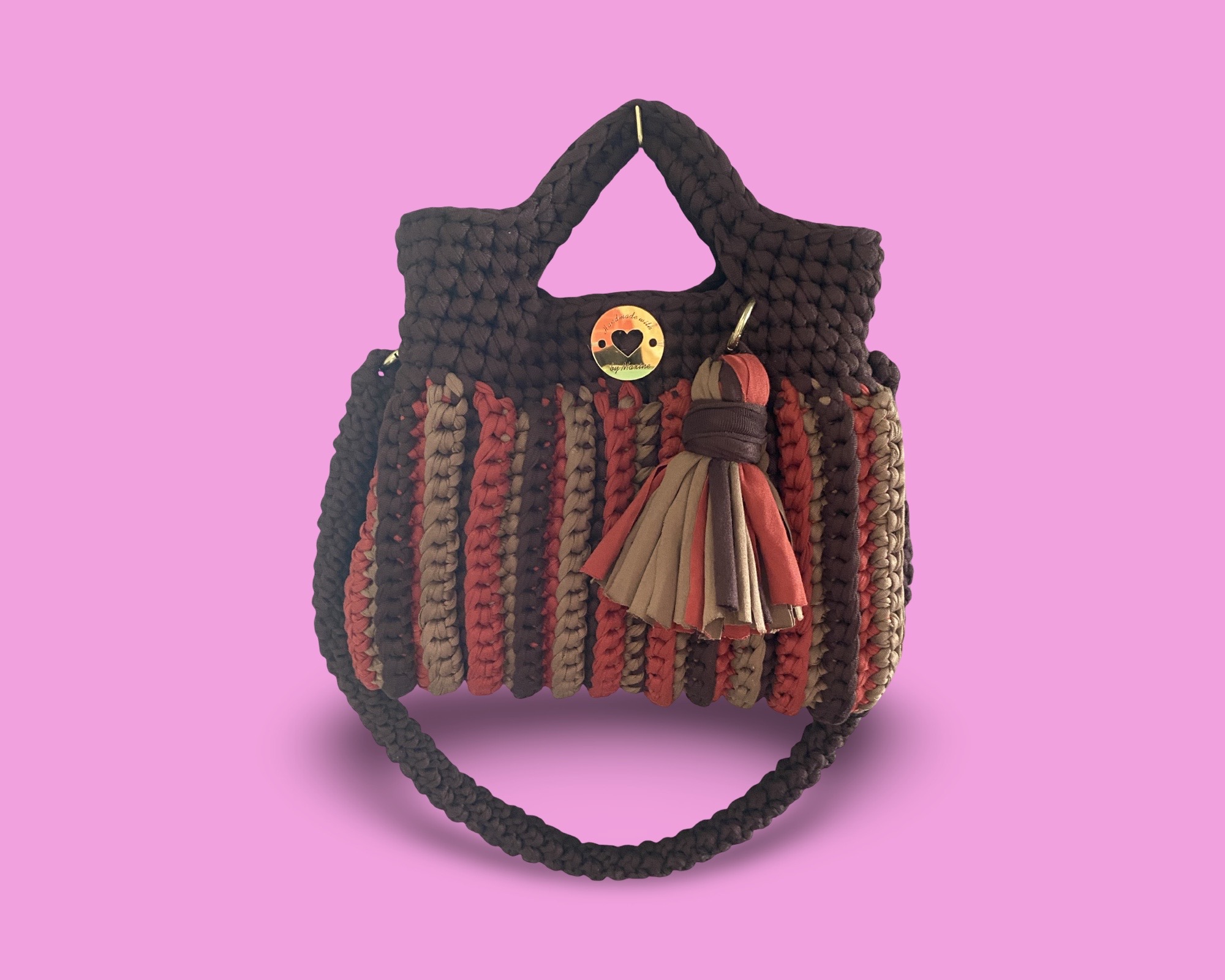 Handmade crochet multi colour hand bag #0044 - Image 1