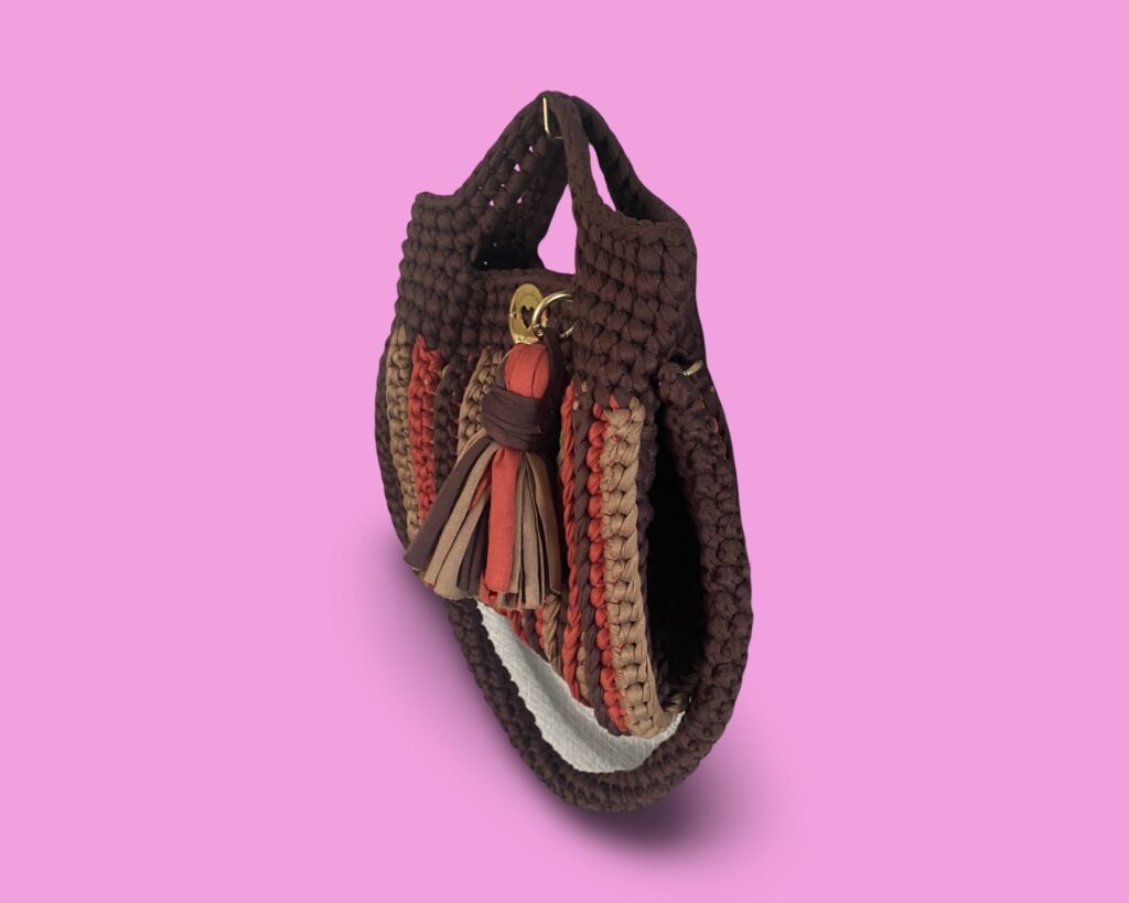 Handmade crochet multi colour hand bag #0044